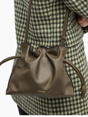 LOEWE DARK KHAKI GREEN FLAMENCO CLUTCH (MINI)